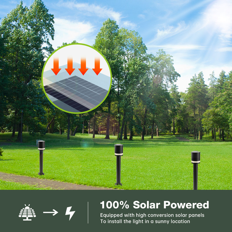 inowel Solar Outdoor Light Solar Pathway Light Wireless LED Tall Street Light IP44 Waterproof